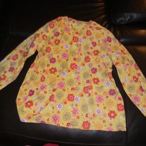 Flower Scrub top Jacket Size Large